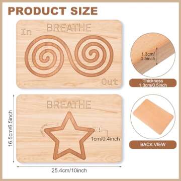 Demissle 2 Pcs Finger Labyrinth Breathing Board - Mindfulness Puzzle for Stress Relief