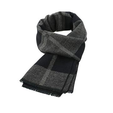 American Trends Men's Winter Cashmere Scarf - Soft, Warm, Plaid Design