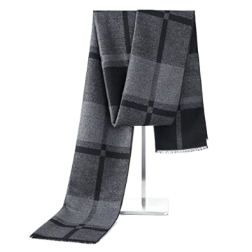 Men's Cashmere Scarf - Plaid Winter Warmth