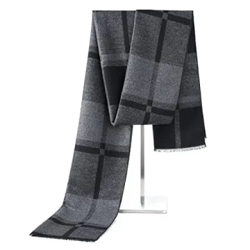 Men's Cashmere Scarf - Plaid Winter Warmth