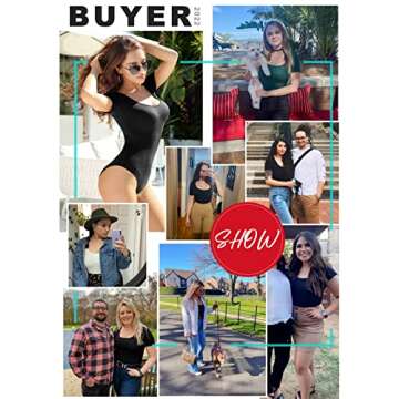 DILIUXING Women's Scoop Neck Sexy Bodysuit - Black