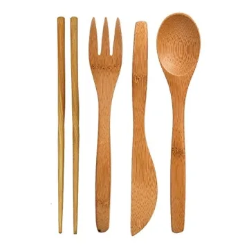 Bamboo Travel Utensils Set - Eco-Friendly Dining Solution