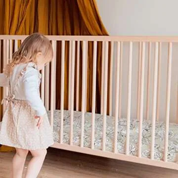 VERSOA Boho Crib Sheets. Soft 100% Jersey Cotton. Standard Size Fitted Crib Sheet. Floral Ivory Rose.