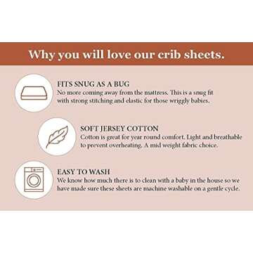 VERSOA Boho Crib Sheets. Soft 100% Jersey Cotton. Standard Size Fitted Crib Sheet. Floral Ivory Rose.