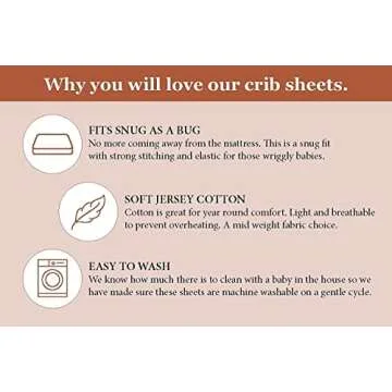 VERSOA Boho Crib Sheets. Soft 100% Jersey Cotton. Standard Size Fitted Crib Sheet. Floral Ivory Rose.