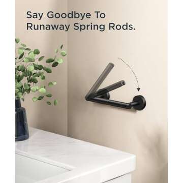 FORIOUS Black Toilet Paper Holder Wall Mount, Stainless Steel Rustproof Double Post Pivoting Tissue Roll Holder for Bathroom, Commercial Toilet Paper Dispenser, Matte Black