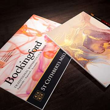 St. Cuthberts Mill Bockingford Watercolor Paper Pad - 12x9-inch White Water Color Paper for Artists ...