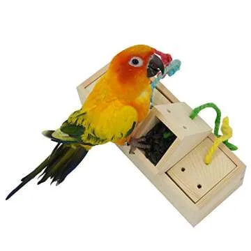 YINGGE Wooden Foraging Toy for Medium & Large Parrots