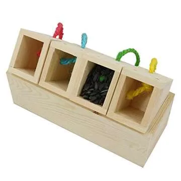 YINGGE Wooden Foraging Toy for Medium & Large Parrots