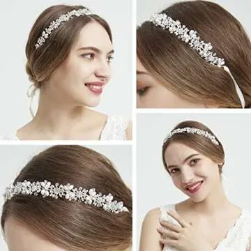 Silver Floral Bridal Headband | Oriamour Wedding Accessories