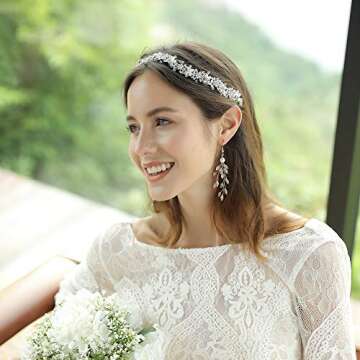 Silver Floral Bridal Headband | Oriamour Wedding Accessories