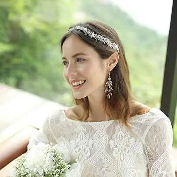 Silver Floral Bridal Headband | Oriamour Wedding Accessories