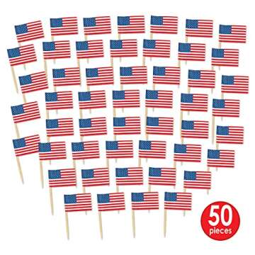 Beistle Packaged U S Flag Picks