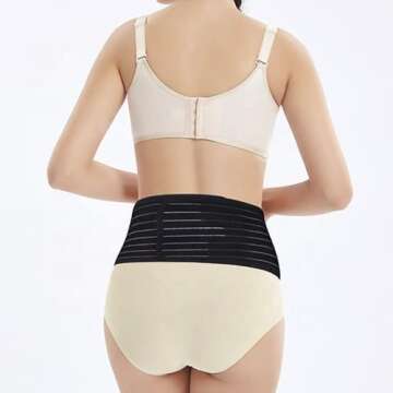 Mommy o' Clock Maternity Belt Pregnancy Support, 4 In 1 Breathable Pregnancy Belly Support Band, Adj...
