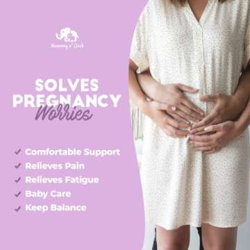 Mommy o' Clock Maternity Belt Pregnancy Support, 4 In 1 Breathable Pregnancy Belly Support Band, Adjustable Belly Brace for Waist Back Abdomen Pre and Postpartum Band