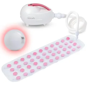 SereneLife Bubble Bath Mat – Portable Spa with Adjustable Intensity, Waterproof LED Light, Pillow ...
