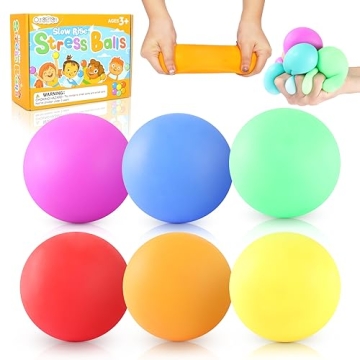 Stress Balls Squishy Fidget Toys: OleOletoy 6 Pack Stress Balls for Adults and Kids, Soft Dough Ball...