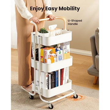 Pipishell 3 Tier Utility Cart for Stylish Organization