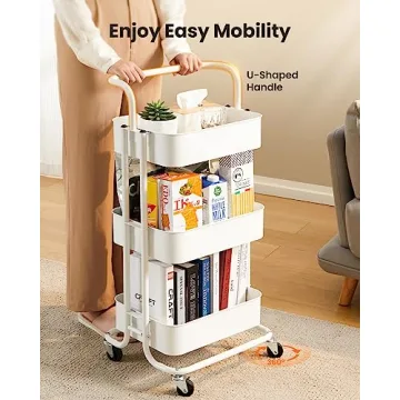 Pipishell 3 Tier Utility Cart for Stylish Organization