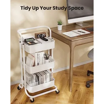 Pipishell 3 Tier Utility Cart for Stylish Organization