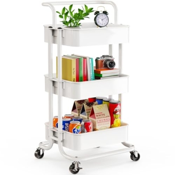 Pipishell 3 Tier Utility Cart for Stylish Organization
