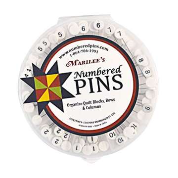 Marilee's Numbered Pins for Quilt Organization - 130 Durable Stainless Steel Pins