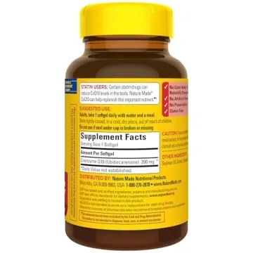Nature Made CoQ10 200mg Softgels for Heart Health Support
