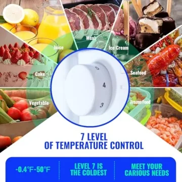 Compact TACOOL Mini Refrigerator with Freezer and Shelves