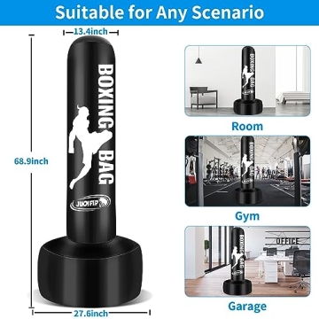 JUOIFIP 69'' Standing Punching Bag for Adults