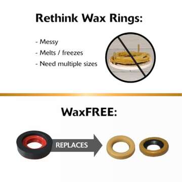 Korky 6000BP Universal Toilet WaxFree Seal - Easy Install