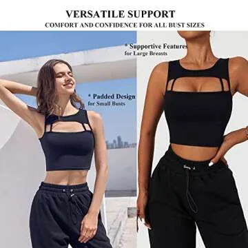 HerGymClothing High Support Longline Sports Bra for Women