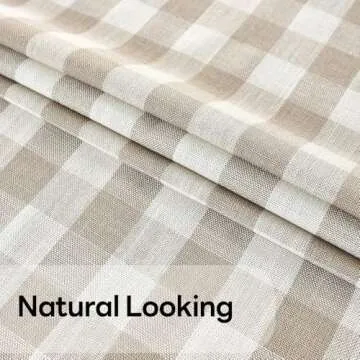 Yofori Gingham Tablecloth Heavy Duty Cotton Table Cover