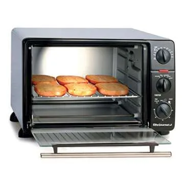 Elite Gourmet ERO-2008NFFP Rotisserie Toaster Oven - Versatile 23L Capacity in Black