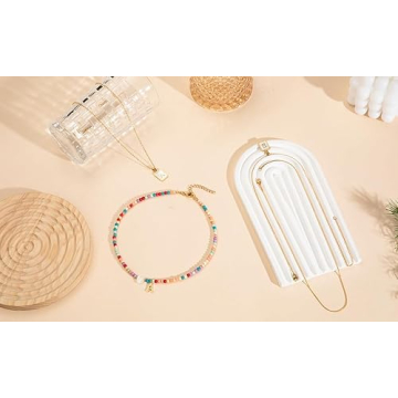 FRG Colorful Initial Beaded Necklace for Girls