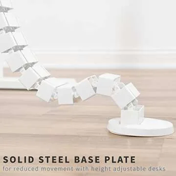 VIVO Under Desk Vertebrae Cable Management Kit, Adjustable Quad Entry Flexible Cord Organizer for Home Office, White, DESK-AC01C-W