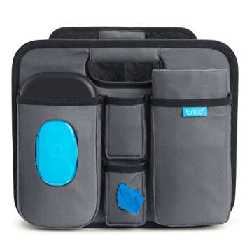 Munchkin Brica Out-n-About Trunk and Car Organizer with Diaper Changing Station, Collapsible, Grey