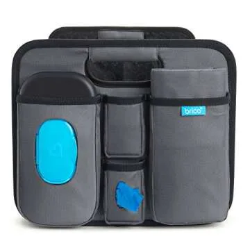 Munchkin Brica Out-n-About Trunk and Car Organizer with Diaper Changing Station, Collapsible, Grey