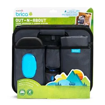 Munchkin Brica Out-n-About Trunk and Car Organizer with Diaper Changing Station, Collapsible, Grey