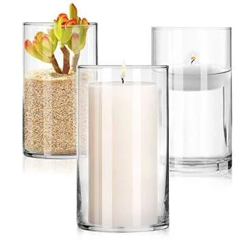 Clear Glass Cylinder Vases for Weddings & Events - 6 Pack
