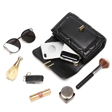 Elegant Duomier Mini Quilted Crossbody Bag for Women