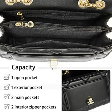 Elegant Duomier Mini Quilted Crossbody Bag for Women