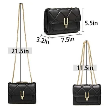 Elegant Duomier Mini Quilted Crossbody Bag for Women