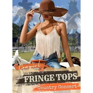 Womens Western Cowgirl Fringe Top - Stylish Country Concert Outfit