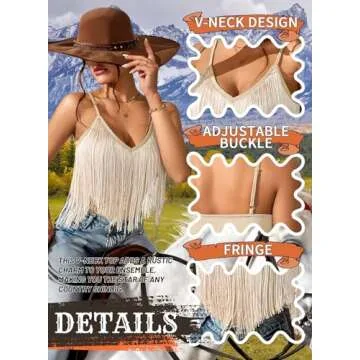 Womens Cowgirl Fringe Top for Concerts & Festivals