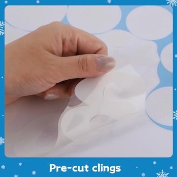 Festive 335Pcs Snowflake Window Clings for Christmas