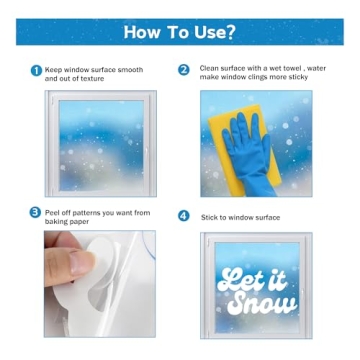 Festive 335Pcs Snowflake Window Clings for Christmas