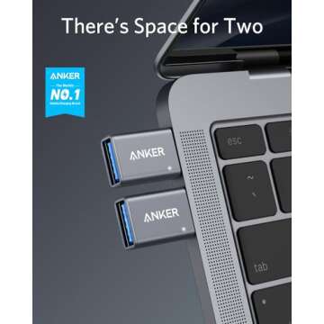 Anker USB C Adapter (2 Pack),High-Speed Data Transfer, USB-C to USB 3.0 Female Adapter for MacBook P...