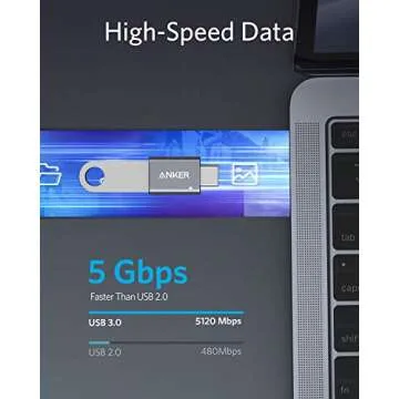 Anker USB C Adapter (2 Pack),High-Speed Data Transfer, USB-C to USB 3.0 Female Adapter for MacBook Pro 2020, iPad Pro 2020, Samsung Notebook 9, Dell XPS and More Type C Devices