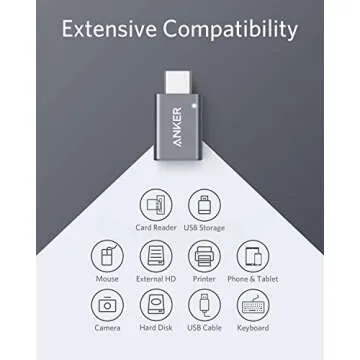 Anker USB C Adapter (2 Pack),High-Speed Data Transfer, USB-C to USB 3.0 Female Adapter for MacBook Pro 2020, iPad Pro 2020, Samsung Notebook 9, Dell XPS and More Type C Devices