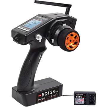 RadioLink RC4GS V3 2.4G 4CH RC Transmitter and Receiver R6FG Gyro Inside Pistol Grip Remote Controll...